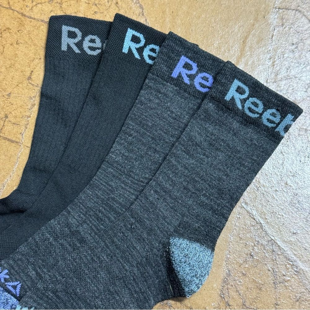 NWOT Women’s Reebok Black and Gray Midcrew Athletic Socks 4 Pairs